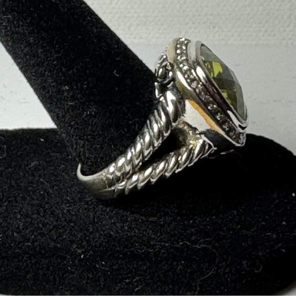 SWAROVSKI 925 Silver Cocktail Ring with Large Vibrant Citrine Crystal SIZE 9 - Picture 4 of 13
